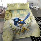 Splendid Fairy-wren Personalised Bedding Set Aboriginal Australian Dot Painting - Aussie Hoodie