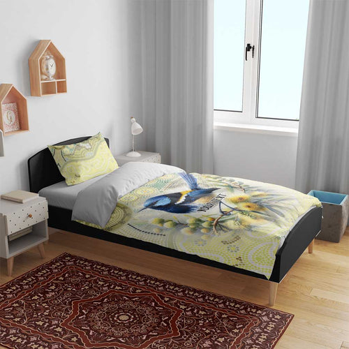 Splendid Fairy-wren Personalised Bedding Set Aboriginal Australian Dot Painting - Aussie Hoodie