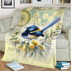 Splendid Fairy-wren Personalised Blanket Aboriginal Australian Dot Painting - Aussie Hoodie