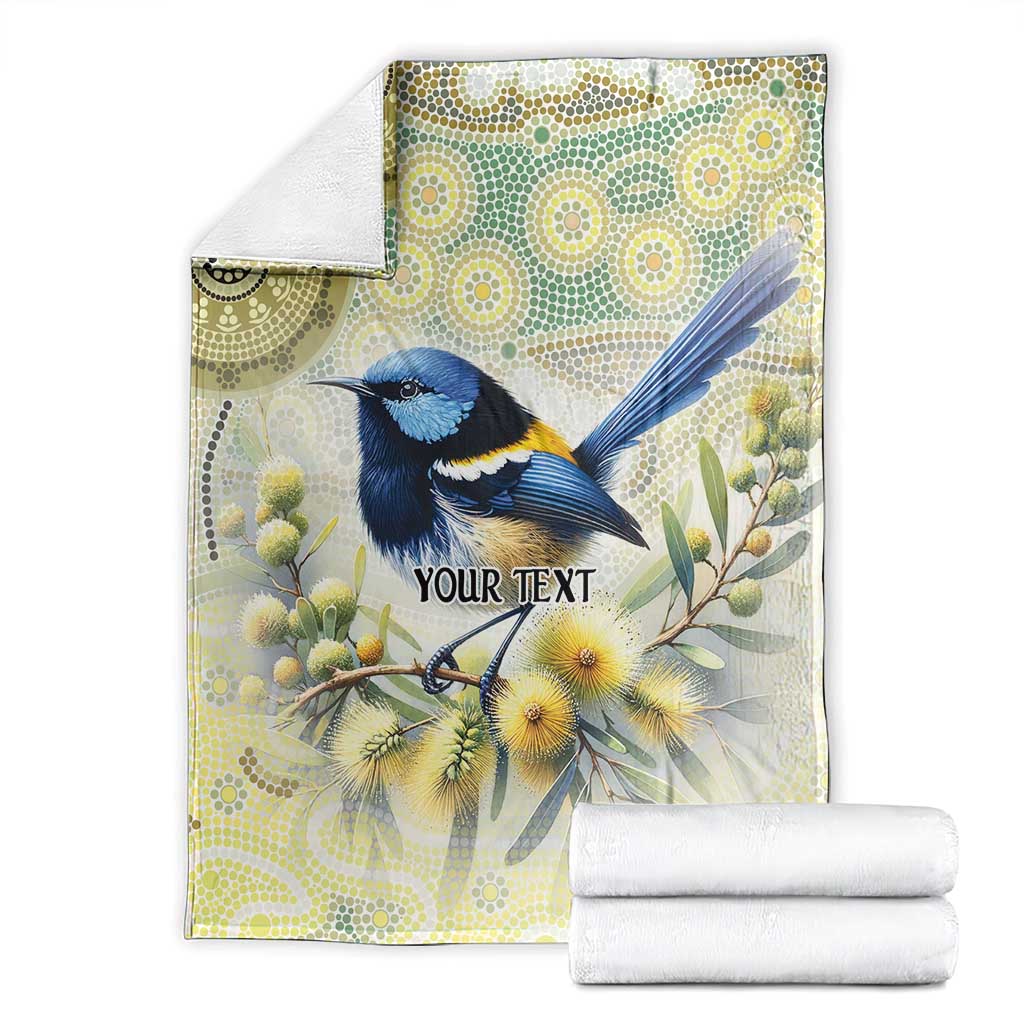 Splendid Fairy-wren Personalised Blanket Aboriginal Australian Dot Painting - Aussie Hoodie