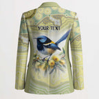 Splendid Fairy-wren Personalised Blazer Aboriginal Australian Dot Painting - Aussie Hoodie