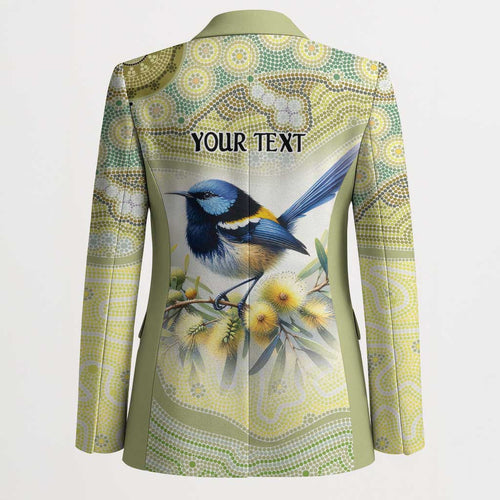 Splendid Fairy-wren Personalised Blazer Aboriginal Australian Dot Painting - Aussie Hoodie