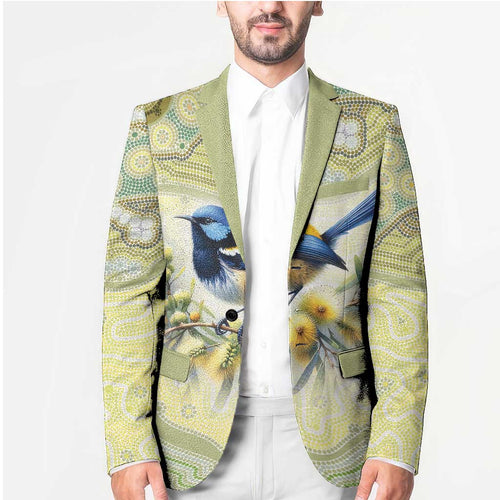 Splendid Fairy-wren Personalised Blazer Aboriginal Australian Dot Painting - Aussie Hoodie