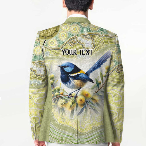 Splendid Fairy-wren Personalised Blazer Aboriginal Australian Dot Painting - Aussie Hoodie