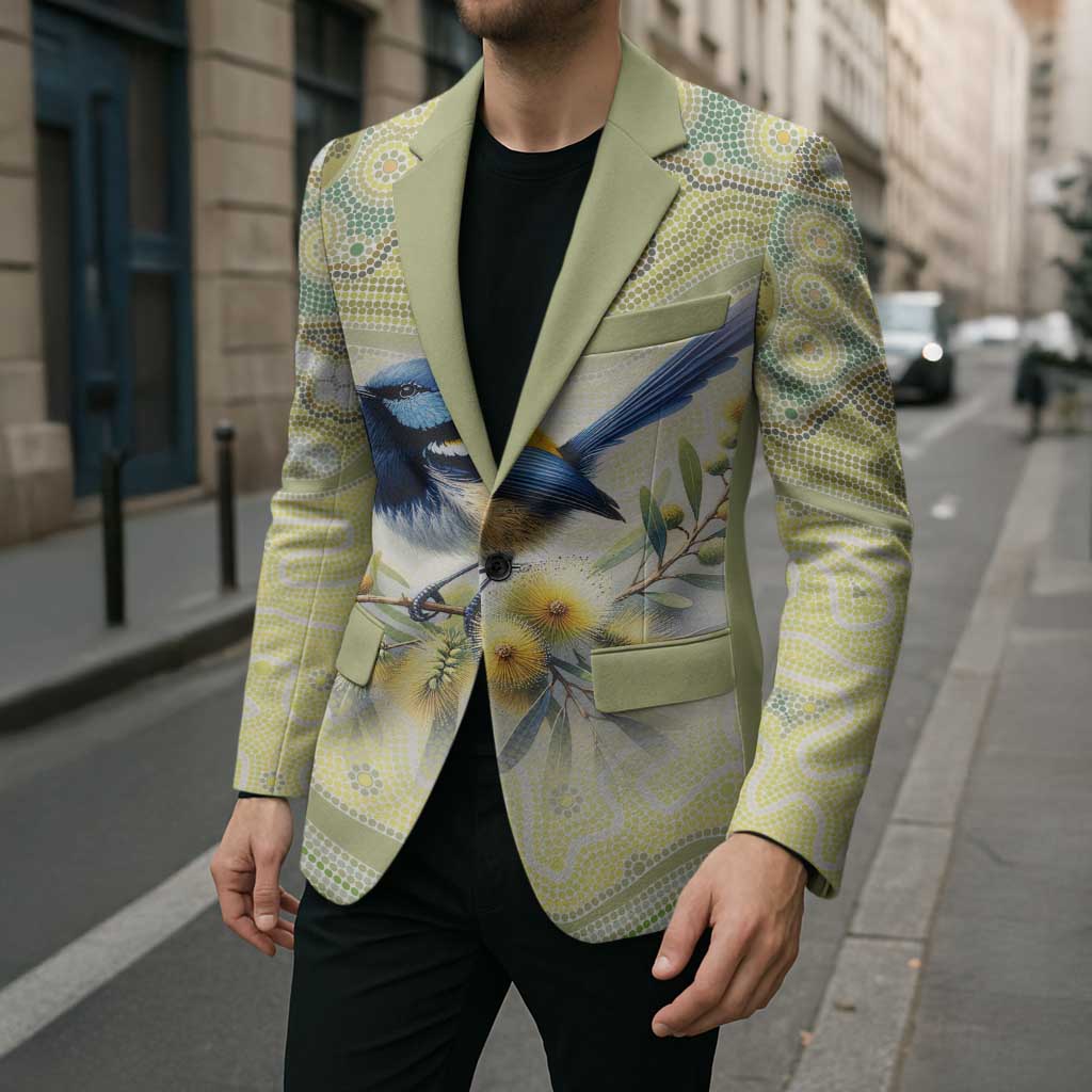 Splendid Fairy-wren Personalised Blazer Aboriginal Australian Dot Painting - Aussie Hoodie