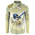 Splendid Fairy-wren Personalised Button Sweatshirt Aboriginal Australian Dot Painting - Aussie Hoodie