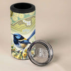 Splendid Fairy-wren Personalised 4 in 1 Can Cooler Tumbler Aboriginal Australian Dot Painting - Aussie Hoodie