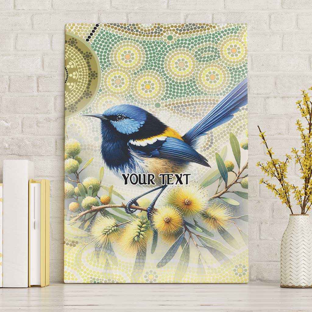 Splendid Fairy-wren Personalised Canvas Wall Art Aboriginal Australian Dot Painting - Aussie Hoodie