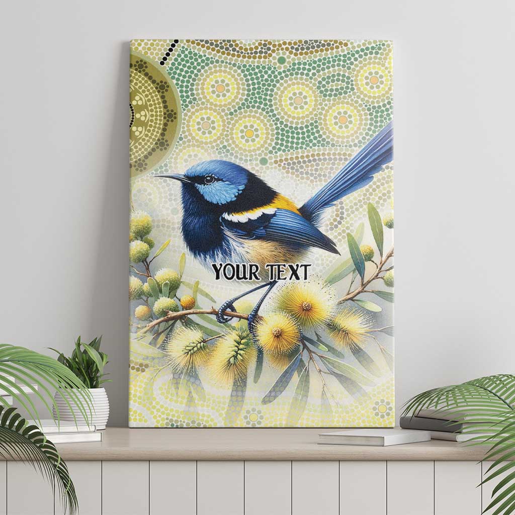 Splendid Fairy-wren Personalised Canvas Wall Art Aboriginal Australian Dot Painting - Aussie Hoodie