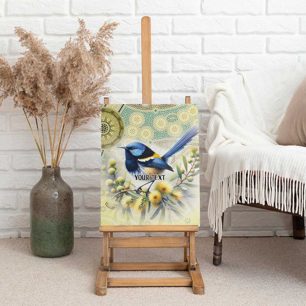 Splendid Fairy-wren Personalised Canvas Wall Art Aboriginal Australian Dot Painting - Aussie Hoodie