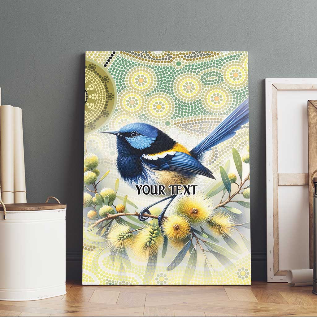 Splendid Fairy-wren Personalised Canvas Wall Art Aboriginal Australian Dot Painting - Aussie Hoodie