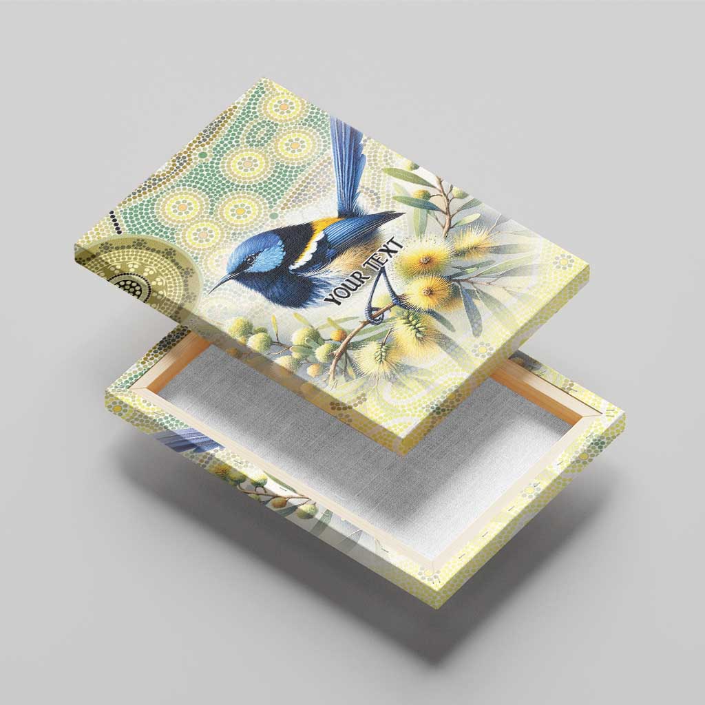 Splendid Fairy-wren Personalised Canvas Wall Art Aboriginal Australian Dot Painting - Aussie Hoodie