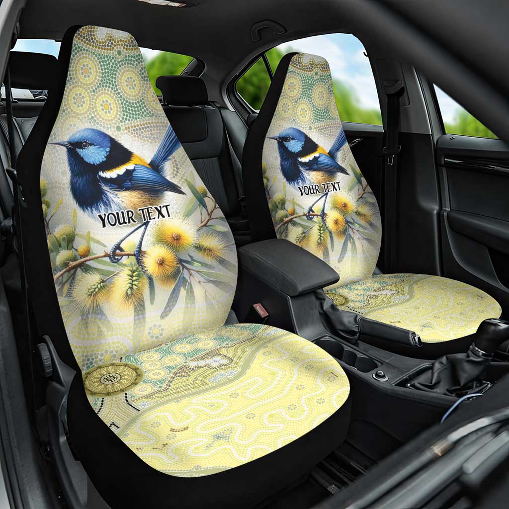 Splendid Fairy-wren Personalised Car Seat Cover Aboriginal Australian Dot Painting - Aussie Hoodie