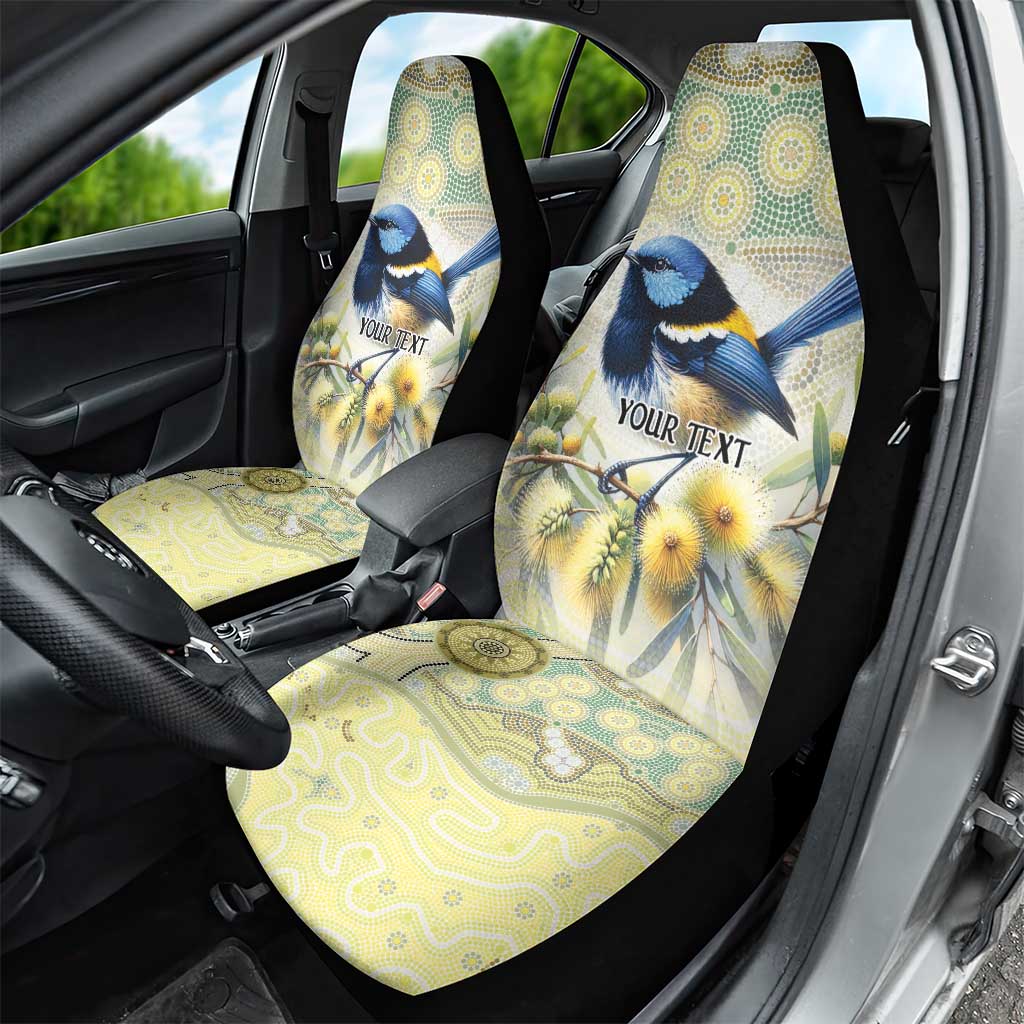 Splendid Fairy-wren Personalised Car Seat Cover Aboriginal Australian Dot Painting - Aussie Hoodie