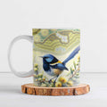 Splendid Fairy-wren Personalised Ceramic Mug Aboriginal Australian Dot Painting - Aussie Hoodie