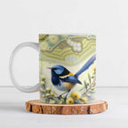 Splendid Fairy-wren Personalised Ceramic Mug Aboriginal Australian Dot Painting - Aussie Hoodie