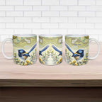 Splendid Fairy-wren Personalised Ceramic Mug Aboriginal Australian Dot Painting - Aussie Hoodie
