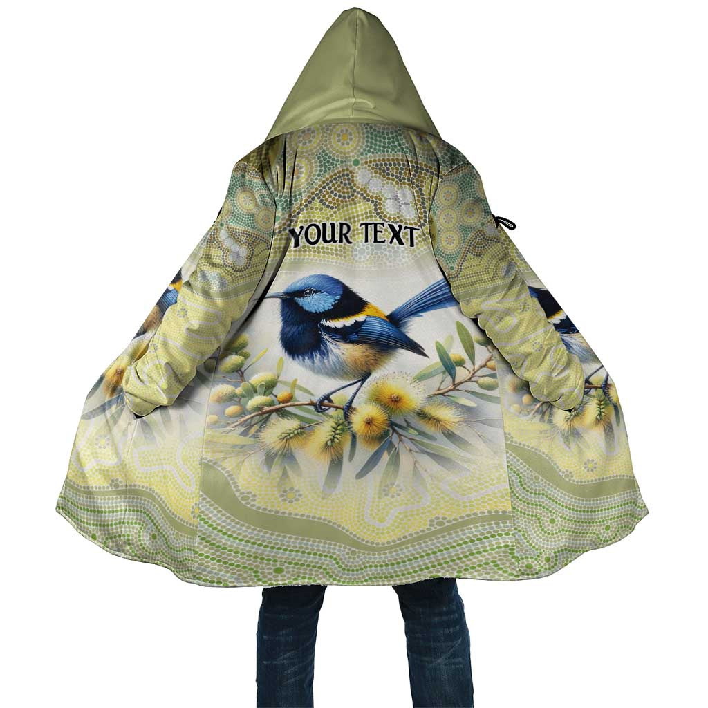 Splendid Fairy-wren Personalised Cloak Aboriginal Australian Dot Painting - Aussie Hoodie