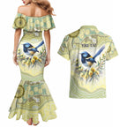 Splendid Fairy-wren Personalised Couples Matching Mermaid Dress and Hawaiian Shirt Aboriginal Australian Dot Painting - Aussie Hoodie