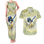 Splendid Fairy-wren Personalised Couples Matching Tank Maxi Dress and Hawaiian Shirt Aboriginal Australian Dot Painting - Aussie Hoodie