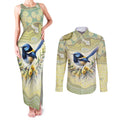 Splendid Fairy-wren Personalised Couples Matching Tank Maxi Dress and Long Sleeve Button Shirt Aboriginal Australian Dot Painting - Aussie Hoodie