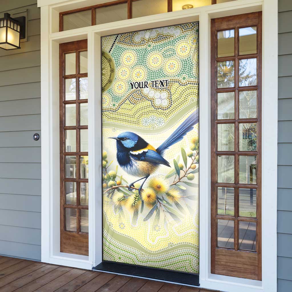 Splendid Fairy-wren Personalised Door Cover Aboriginal Australian Dot Painting - Aussie Hoodie
