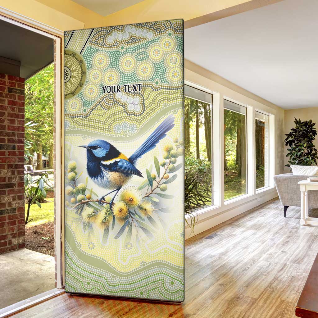 Splendid Fairy-wren Personalised Door Cover Aboriginal Australian Dot Painting - Aussie Hoodie