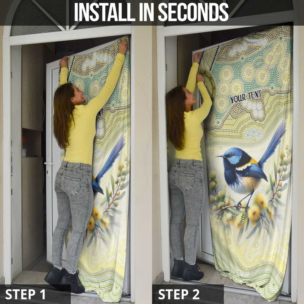 Splendid Fairy-wren Personalised Door Cover Aboriginal Australian Dot Painting - Aussie Hoodie