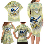 Splendid Fairy-wren Personalised Family Matching Long Sleeve Bodycon Dress and Hawaiian Shirt Aboriginal Australian Dot Painting - Aussie Hoodie