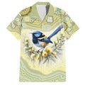 Splendid Fairy-wren Personalised Family Matching Long Sleeve Bodycon Dress and Hawaiian Shirt Aboriginal Australian Dot Painting - Aussie Hoodie
