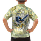 Splendid Fairy-wren Personalised Family Matching Mermaid Dress and Hawaiian Shirt Aboriginal Australian Dot Painting - Aussie Hoodie