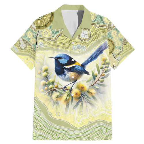 Splendid Fairy-wren Personalised Family Matching Mermaid Dress and Hawaiian Shirt Aboriginal Australian Dot Painting - Aussie Hoodie