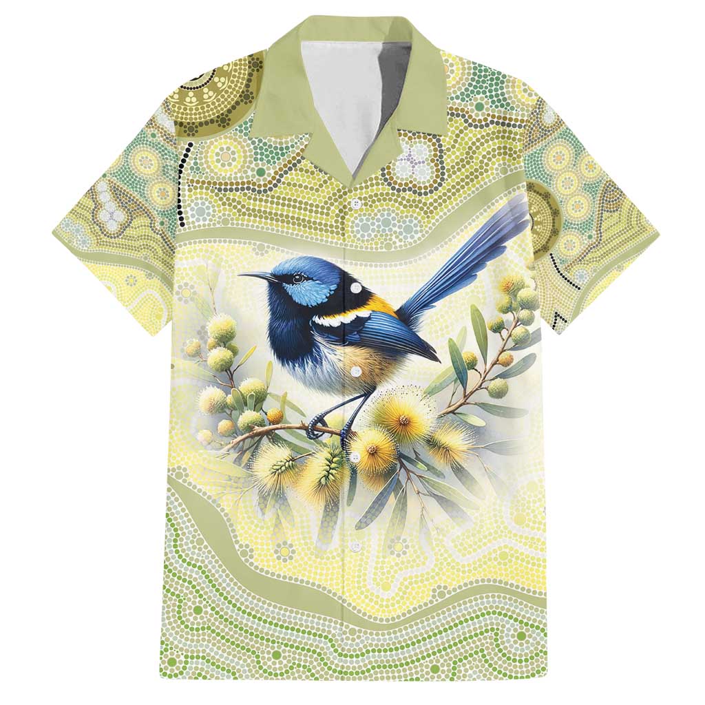 Splendid Fairy-wren Personalised Family Matching Off Shoulder Maxi Dress and Hawaiian Shirt Aboriginal Australian Dot Painting - Aussie Hoodie
