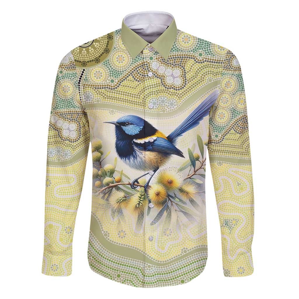 Splendid Fairy-wren Personalised Family Matching Puletasi and Hawaiian Shirt Aboriginal Australian Dot Painting - Aussie Hoodie