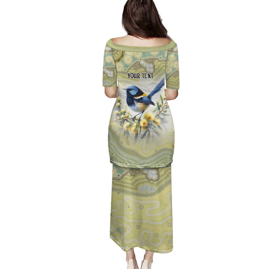 Splendid Fairy-wren Personalised Family Matching Puletasi and Hawaiian Shirt Aboriginal Australian Dot Painting - Aussie Hoodie