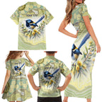 Splendid Fairy-wren Personalised Family Matching Short Sleeve Bodycon Dress and Hawaiian Shirt Aboriginal Australian Dot Painting - Aussie Hoodie