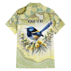 Splendid Fairy-wren Personalised Family Matching Short Sleeve Bodycon Dress and Hawaiian Shirt Aboriginal Australian Dot Painting - Aussie Hoodie