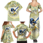 Splendid Fairy-wren Personalised Family Matching Summer Maxi Dress and Hawaiian Shirt Aboriginal Australian Dot Painting - Aussie Hoodie