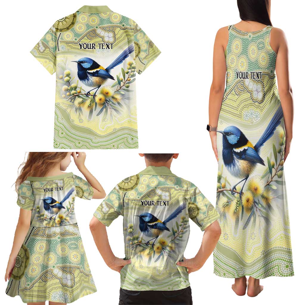 Splendid Fairy-wren Personalised Family Matching Tank Maxi Dress and Hawaiian Shirt Aboriginal Australian Dot Painting - Aussie Hoodie