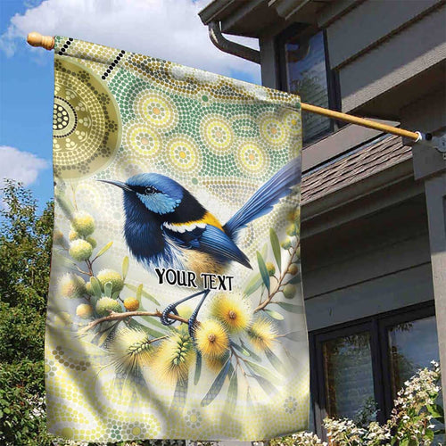 Splendid Fairy-wren Personalised Garden Flag Aboriginal Australian Dot Painting - Aussie Hoodie