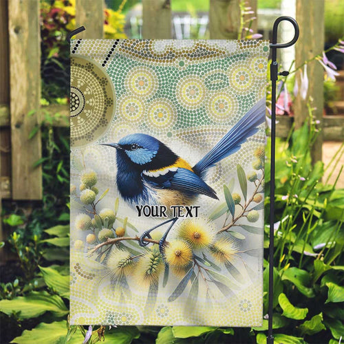 Splendid Fairy-wren Personalised Garden Flag Aboriginal Australian Dot Painting - Aussie Hoodie