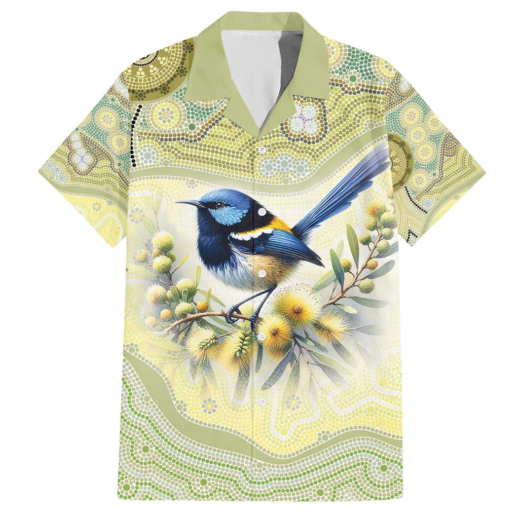 Splendid Fairy-wren Personalised Hawaiian Shirt Aboriginal Australian Dot Painting - Aussie Hoodie