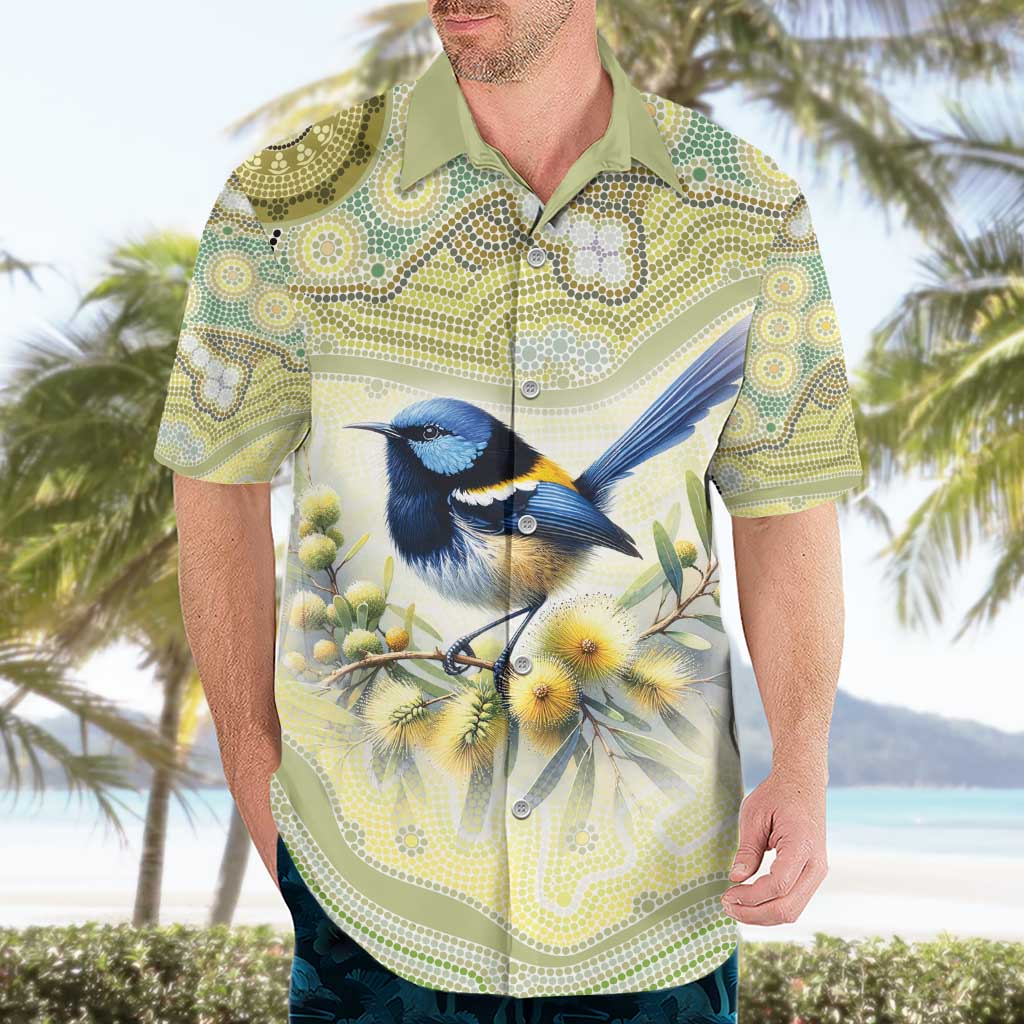 Splendid Fairy-wren Personalised Hawaiian Shirt Aboriginal Australian Dot Painting - Aussie Hoodie