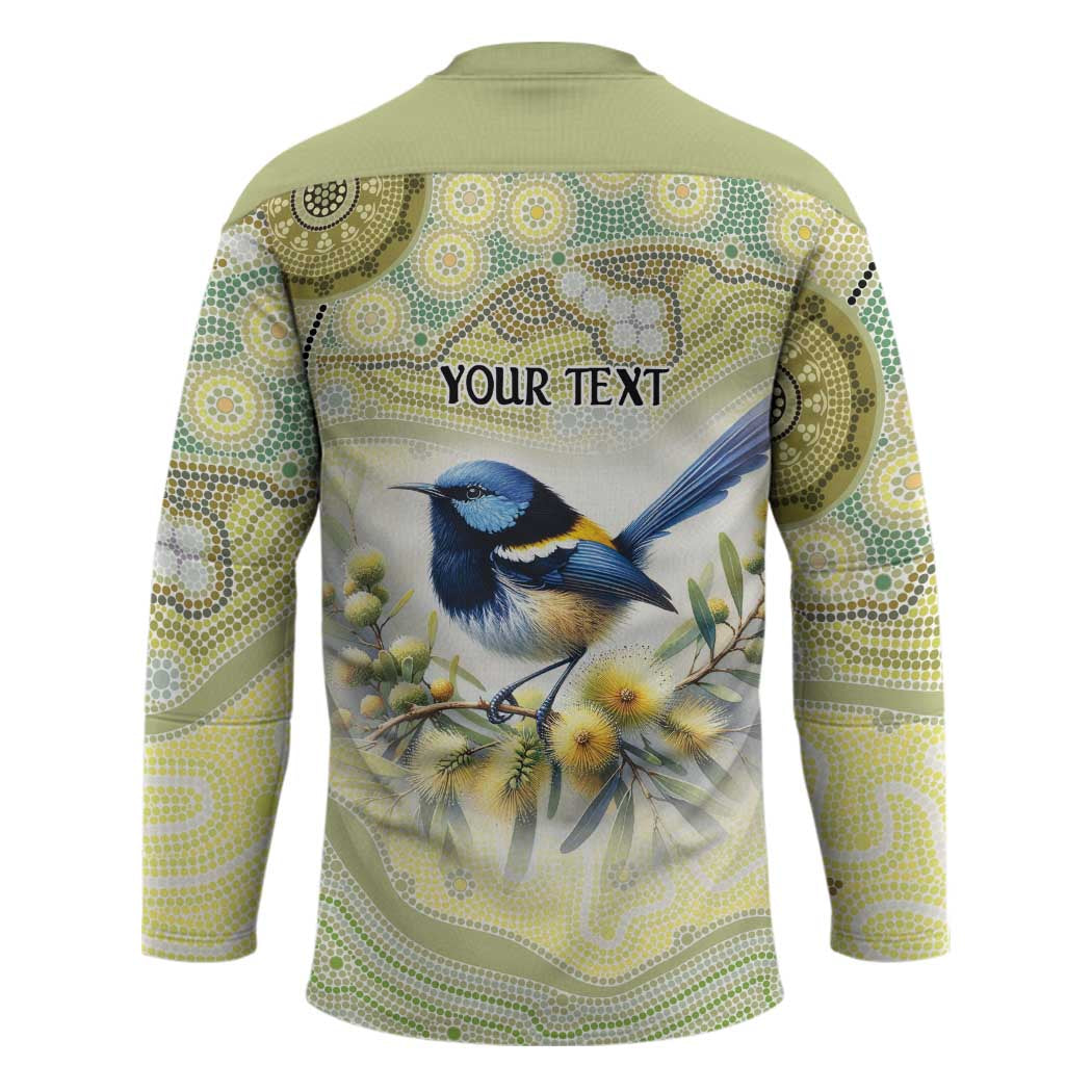 Splendid Fairy-wren Personalised Hockey Jersey Aboriginal Australian Dot Painting - Aussie Hoodie
