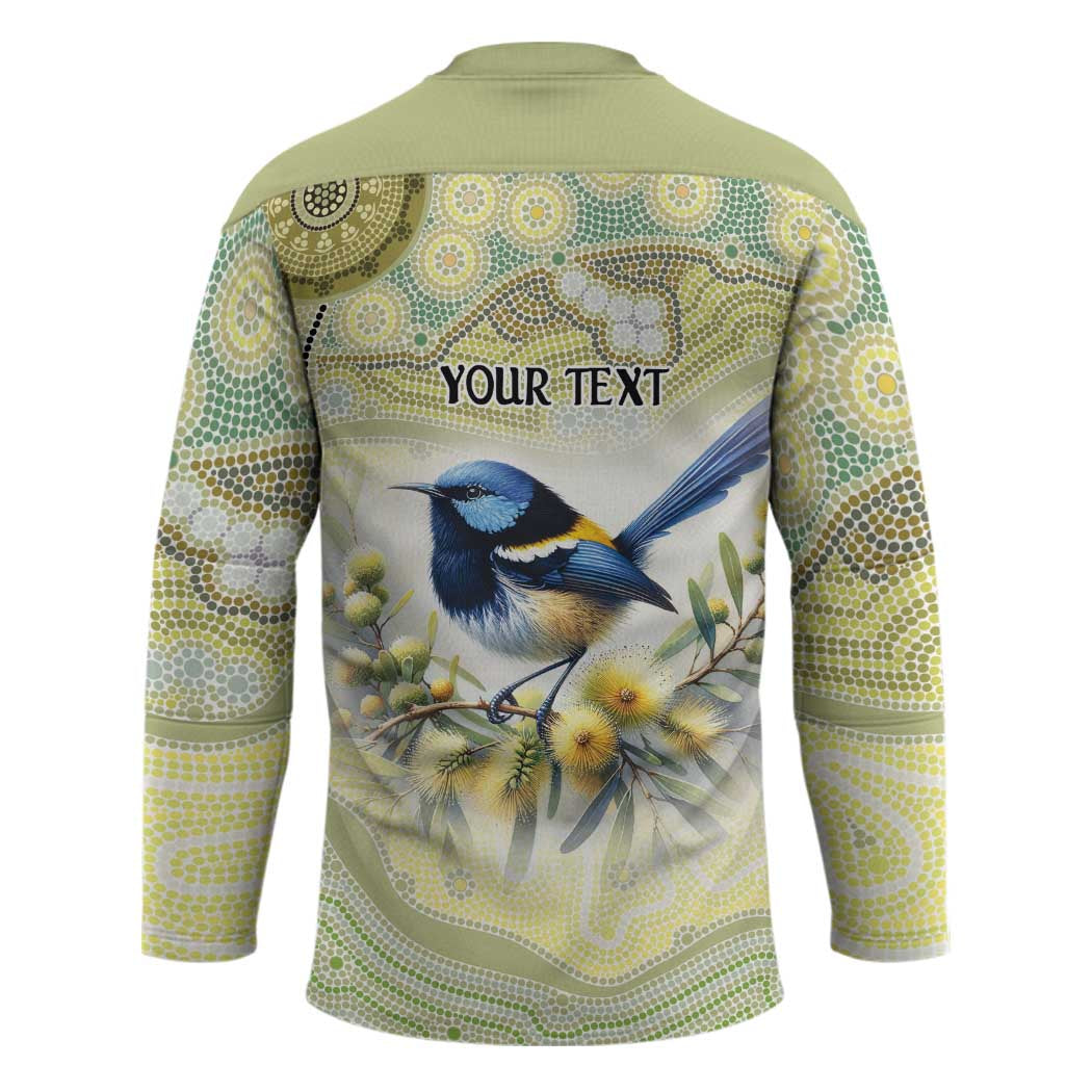 Splendid Fairy-wren Personalised Hockey Jersey Aboriginal Australian Dot Painting - Aussie Hoodie