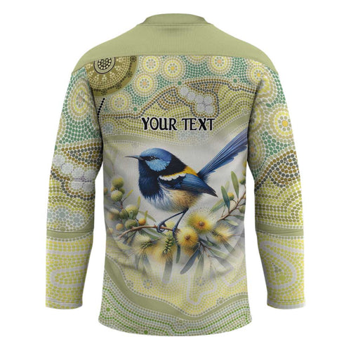 Splendid Fairy-wren Personalised Hockey Jersey Aboriginal Australian Dot Painting - Aussie Hoodie