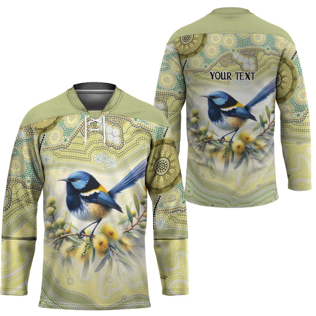 Splendid Fairy-wren Personalised Hockey Jersey Aboriginal Australian Dot Painting - Aussie Hoodie