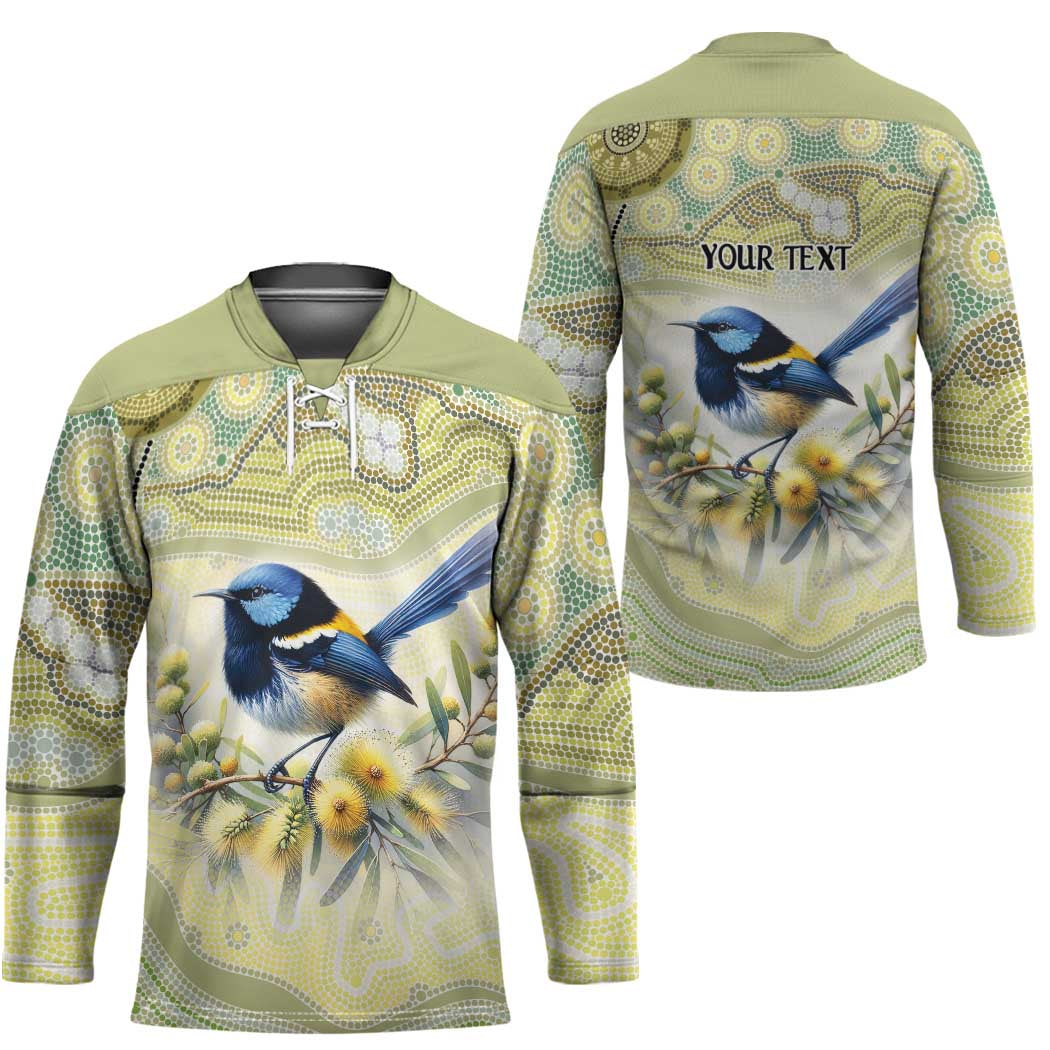 Splendid Fairy-wren Personalised Hockey Jersey Aboriginal Australian Dot Painting - Aussie Hoodie
