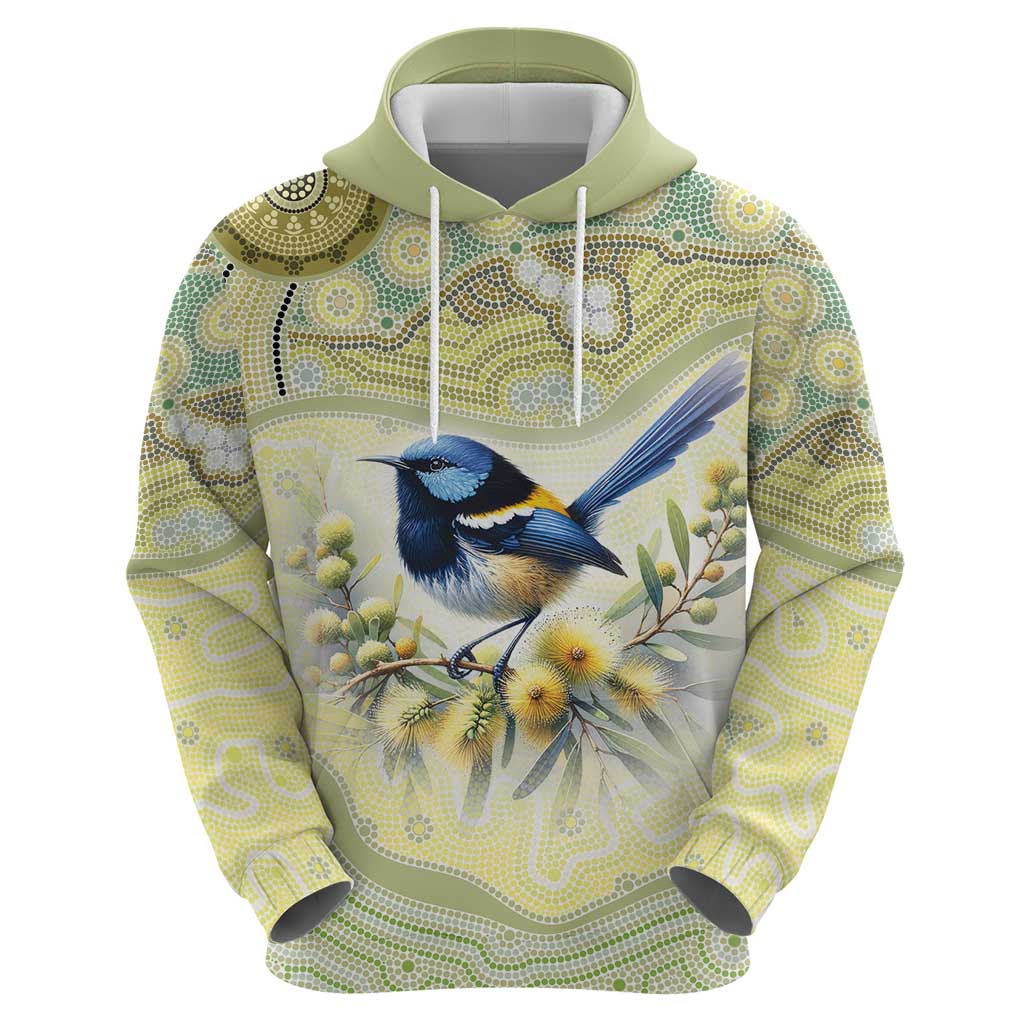 Splendid Fairy-wren Personalised Hoodie Aboriginal Australian Dot Painting - Aussie Hoodie