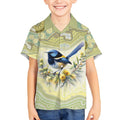 Splendid Fairy-wren Personalised Kid Hawaiian Shirt Aboriginal Australian Dot Painting - Aussie Hoodie